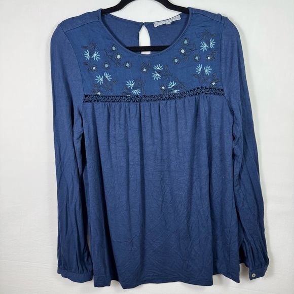 Daniel Rainn Blue Long Sleeve Blouse Womens Size M - Picture 1 of 5